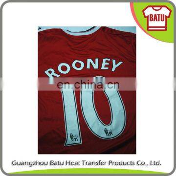 2016 Wholesale heat transfer soccer numbers on sport wear