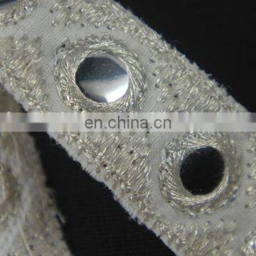 Custom Fashion New Style Mirror Silver Lace Trimming photo-4
