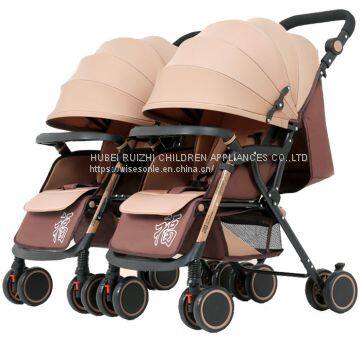 High-view and detachable seating baby stroller easy to foldable can set and lie Twin stroller