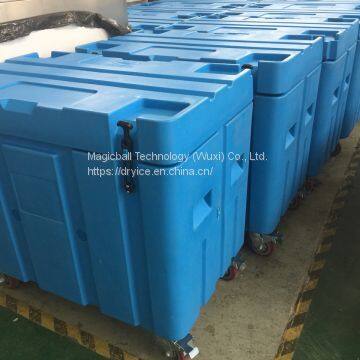 storage dry ice/fish transport container/wheels move container