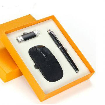 Unique Gift Ideas China Factory Pen Gift Set With Mouse Usb Flash Drive,3 in 1 Business Gift Set Promotional Gift Set photo-4