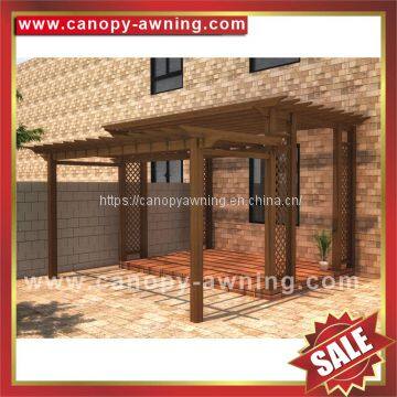 prefab outdoor garden park wood look aluminium alu aluminum metal gazebo grape trellis Pergola vine grids shelter kits manufacturers