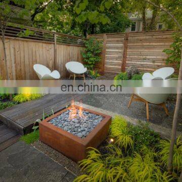 Custom Made Square Corten Steel Fire Pit photo-6