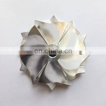 RHF55 forward 46.50/60.00mm 6+6 blades high performance turbocharger billet/milling/aluminum 2618 compressor wheel for VF53