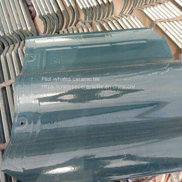 Interlocking Ceramic Roof Tile Glazed Surface Gray Use For Building Materials