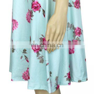 Casual Design A-line Summer Ruffles Cold Shoulder Floral Dress For Girls photo-4