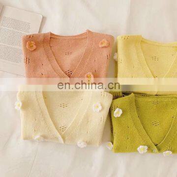 6858 Spring New Fashion Kids Sweater Baby Girl Knitted Sweater Cardigan photo-3