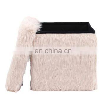 Customized Modern and Fashion Living Room Furniture Plush Foldable Storage Ottoman Folding Stools