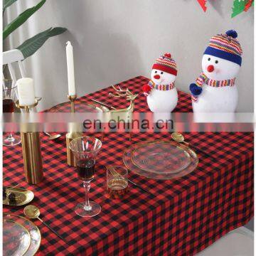 New Year Christmas Tablecloth Retro Plaid Cotton Linen Fabric Nordic Household Rectangular Banquet Table Cloth photo-5