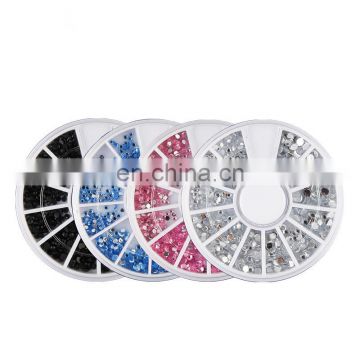 Mixed Size Flatback Round Facets Diamond Nail Art Decoration Rhinestone Manicure DIY Wheel