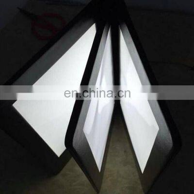 3 Pages Lighting Foldable Portable Battery Operated Acrylic Material Led Restaurant Menu photo-3