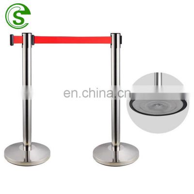 Stainless steel retractable crowd control barriers stanchion post