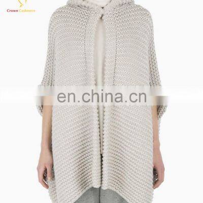 Ladies Super Chunky Half Sleeves Cardigan With Hood photo-2