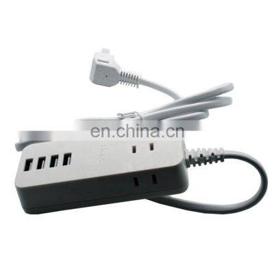 Universal Power Extension Cord American Multifunctional Vertical Black Wall 4 Gang 4 Way Switch and Socket