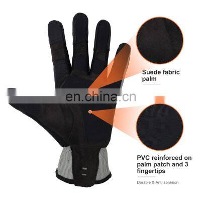 HANDLANDY Grey Soft Comfortable Anti Abrasion Impact Mechanics Gloves Outdoor Training Sports for Men Women