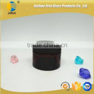 50ml Amber Straighted Sided Cosmetic Jar With Black Lid photo-2