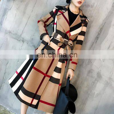 Custom BrandHot Selling In Stock Amazon Style Hot Sale High Quality New Color Matching Autumn Fashion Long Elegant Women Coat photo-4