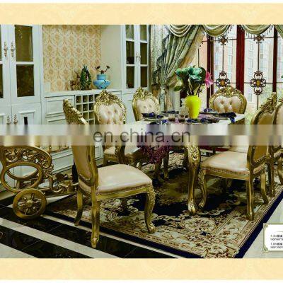 Hot Sale Dining Furniture Classic Luxury Dining Table Designs With Marble Counter Top