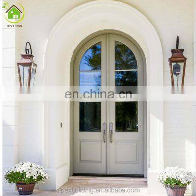 Arched double entry doors wood doors