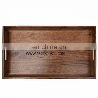 luxury wood serving pedestial tray