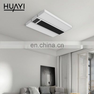 HUAYI High Quality Remote Heating Dimming Modern Square Surface 40W 80W Bedroom Smart LED Ceiling Light