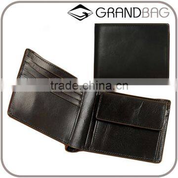 2016 new fashion cow leather men wallet bifold wallet business wallet with coin pouch