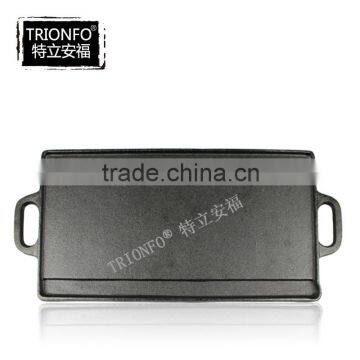 Black Non-stick Pre-seasoned Rectangular Cast Iron BBQ Plate photo-3