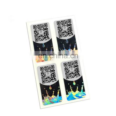 3D Custom Adhesive Hologram Anti counterfeit Label with QR Code Printing