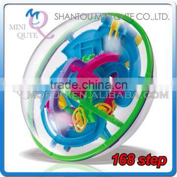 Mini Qute 168 barriers 3D labyrinth maze magical intellect ball kids balance training educational toy 3d puzzle game NO.935