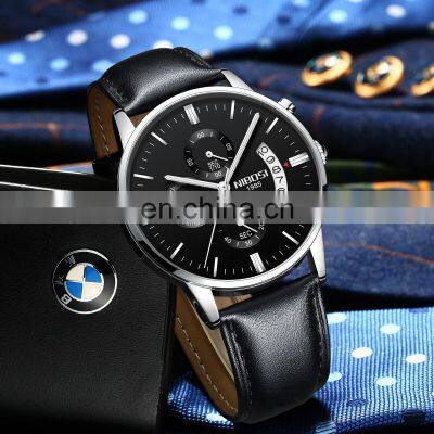 NIBOSI Men Watches Luxury Famous Top Brand Men's Fashion Casual Dress Watch Military Quartz Wristwatches Leather Band