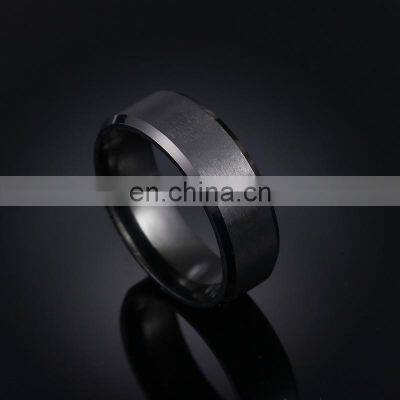 Fashion Charm Jewelry Ring Men Stainless Steel Matte Black Rings For Men Women photo-4