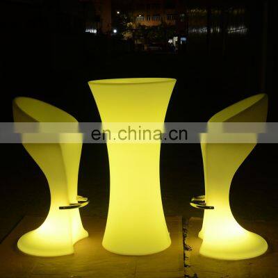 bar furniture set /remote control rechargeable led furniture RGB colorful illuminated PE plastic single led sofa chair