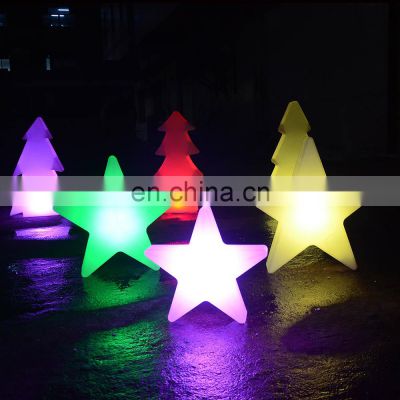 led Christmas tree light /Holiday outdoor led Christmas lights decoration PE plastic led tree star snow lighting lamp