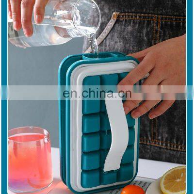 Latest Best Logo Portable 2022 Eco Friendly New 2 in 1 Small Custom Molds Ice Cube Tray Silicone photo-3