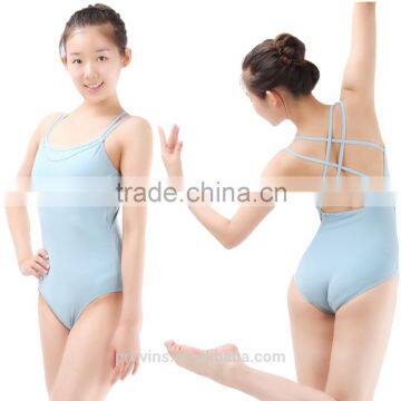 Double Straps Girl Wearing Camisole Leotard, Girl Leotard