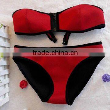 Women's Sexy Bandeau Tassel Bikini Set Padded Push Up Bra Swimwear photo-3