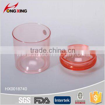 500ml cylindrical shaped plastic seal canister with lids