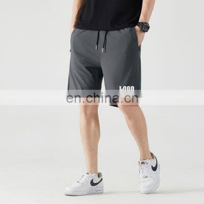 Blank Solid Color Men's Elastic Waist Zip Pocket Quick Dry Workout Jogging Gym Fitness Sport Shorts Man Athletic Running Shorts