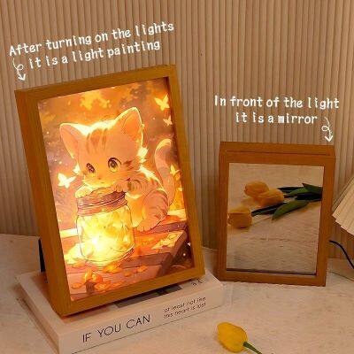 Art Deco Style Portable Vanity LED Mirror Photo Frame Valentine's Day Gift Idea Mirror Light Frame Customized Design photo-3