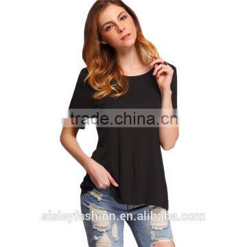 Latest fashion women t shirt high quality blank t shirt new design TS082