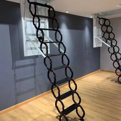 Attic Retractable Stairs, Indoor Home Folding Lift Thickened Pull Top-mounted Villa Hidden Stairs photo-3