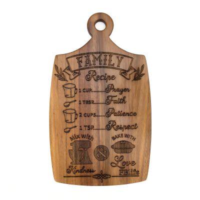 Acacia Wood Reversible Cutting Board Vintage Grain Small Tray With Handle Portable Baking Chopping Board for Home Kitchen photo-2