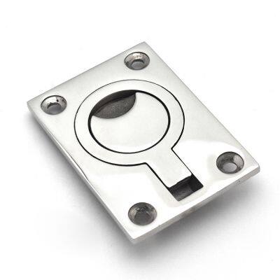Square Flush Pull Ring Handles Recessed Boat Hatch Latch Cabinet Flush Mount Lifting Ring Pull Handle Hidden Recessed Furniture Handle