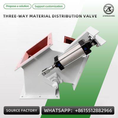 Pneumatic Electric Three Way Diverter Valve Industrial Powder Granule Material Distributor Valve