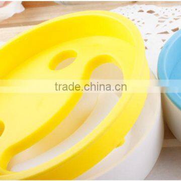Smiling Face Type Colorful Round Double-deck Plastic Soap Dish photo-4