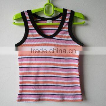 0.42USD Wholesale Stock Hot Sales Fashion Style Summer Blank Colorful Cotton Cheap Wholesale Kids Singlets/Vest ( Kctbx002) photo-4