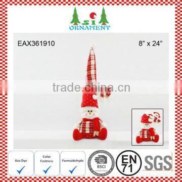 Red and white extensible snowman plush xmas decoration