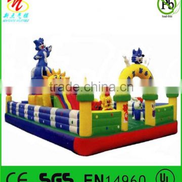 Bounce inflatable fun city bluecat theme inflatable fun factory,inflatable amusement park