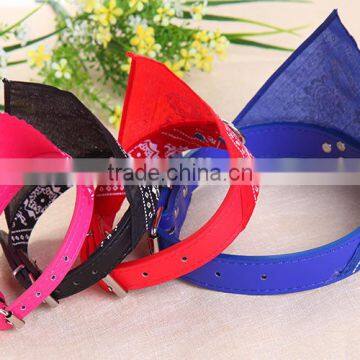 Small PU pet dog collar printed triangle towel hot style pet products manufacturer wholesale