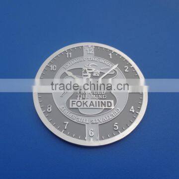 die casting sliver clock round coin medal for collection